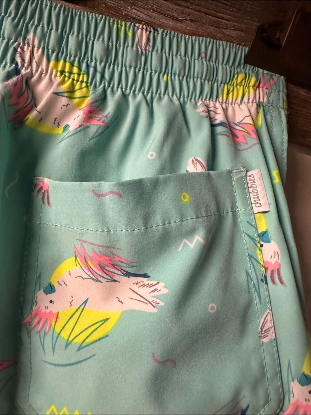 Men's chubbies Aqua Parrot and blue and red lobster Print 2pack Swim Trunks - - Picture 3 of 6